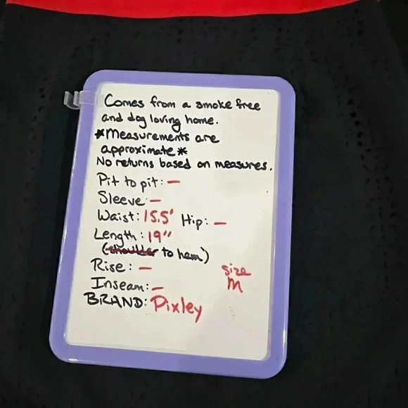 Pixley size M navy eyelet skirt with red waist and scalloped bottom EUC - Picture 7 of 7